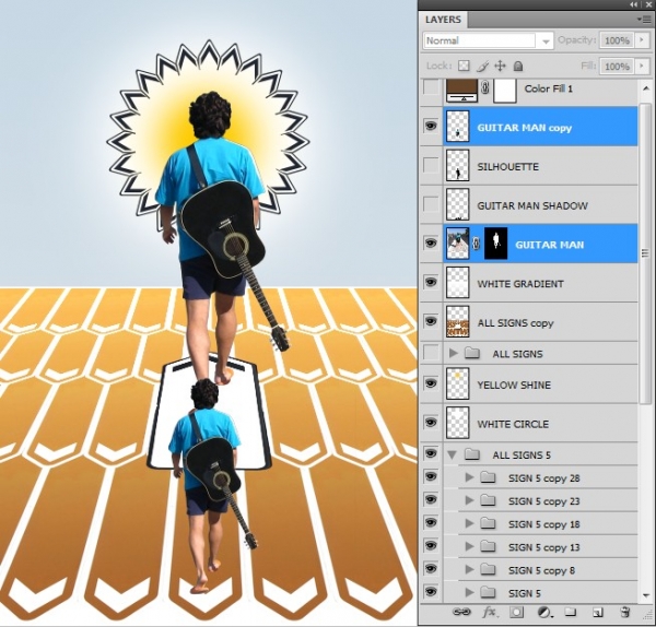 Creation of On my way: Step 13